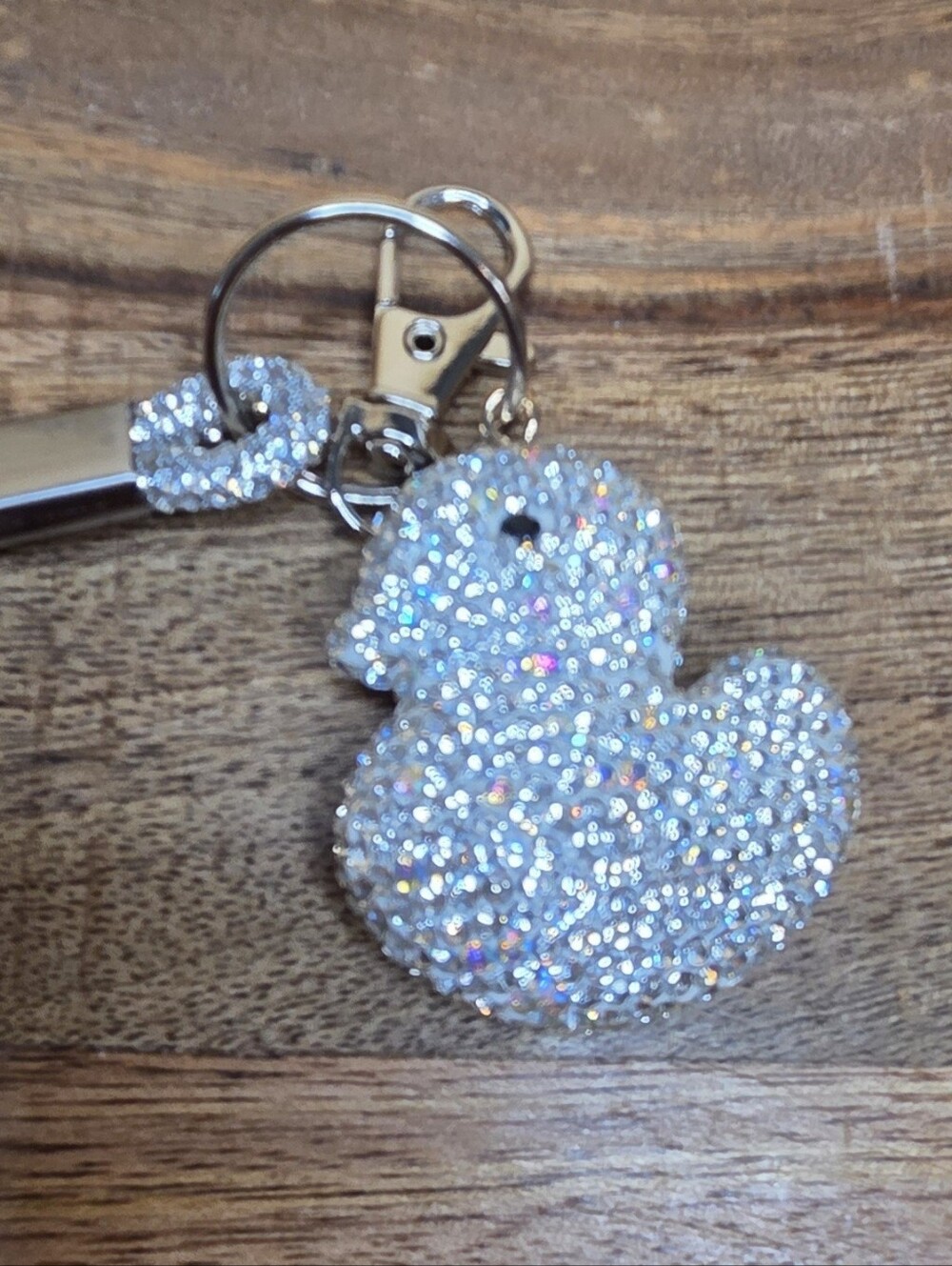🐥 Bling Rhinestone Rubber Ducky Keychain Wristlet Strap Bag Charm 🐥 - Picture 13 of 15